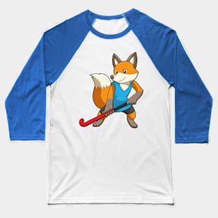 Fox at Hockey with Hockey bat Baseball T-Shirt